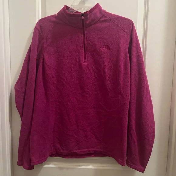 The North Face Women's TKA 100 Microvelour Fleece Quarter Zip Top Size XL Purple - Picture 1 of 7